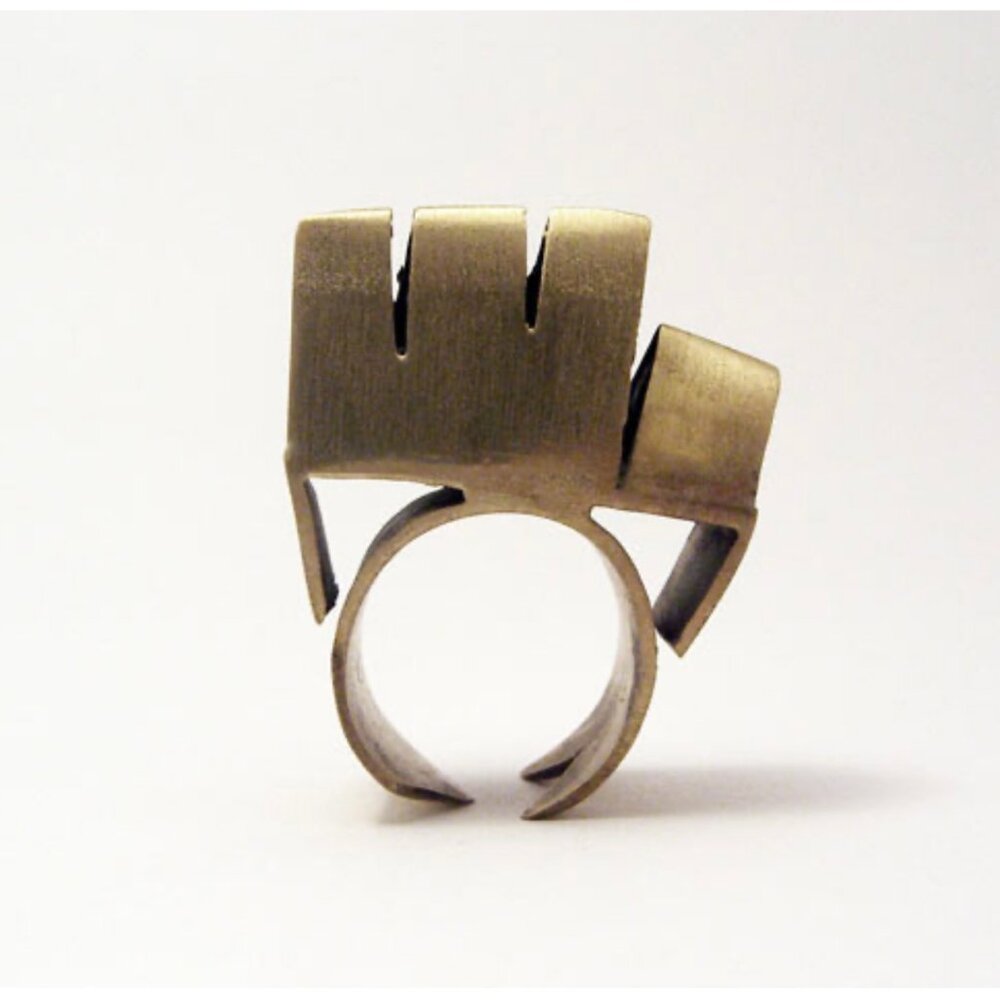 Ana Claudia Design | Facade Ring | Brass | Size 8